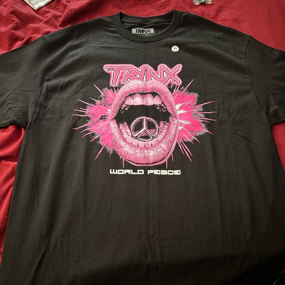Trinx Black and Pink World Peace Tee